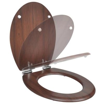 Toiletbril soft-close simpel ontwerp MDF bruin Toiletbril soft-close simpel ontwerp MDF bruin