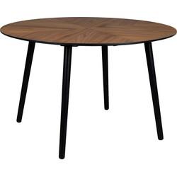 Dutchbone Ronde Eettafel 'Clover' Notenhout, 120cm