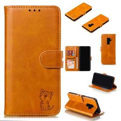 Lederen beschermhoes voor Galaxy S9 plus (geel)