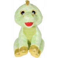 Free and Easy knuffel Dinosaurus junior 25 x 23 cm pluche groen - thumbnail