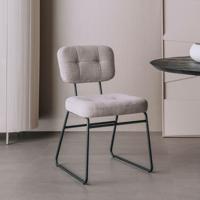 Tower Living Eetkamerstoel 'Padola' Bouclé, kleur Zand - thumbnail