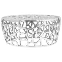 Salontafel 70x30 cm gegoten aluminium zilverkleurig - thumbnail