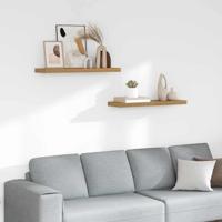 Wandplank met opslag 2 pcs Bruin 80 x 23,5 x 4 cm Bewerkt hout - thumbnail