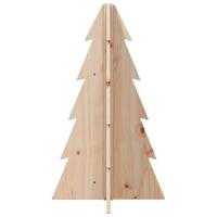 Kerstdecoratie kerstboom 69,5 cm massief grenenhout - thumbnail