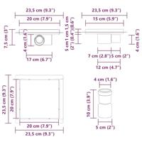 VidaXL 2 in 1 doucheafvoer zilver 20 x 20 cm roestvrij staal 304 - thumbnail
