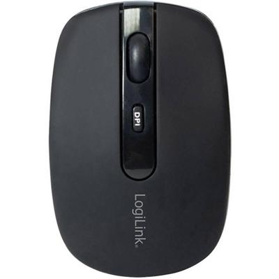 LogiLink ID0078A Muis Bluetooth Optisch Zwart 4 Toetsen 1600 dpi Geïntegreerd scrollwiel