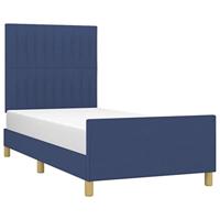 Bedframe zonder matras 100x200 cm stof blauw - thumbnail