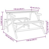 Picknicktafel met banken 2-in-1 ombouwbaar massief vurenhout - thumbnail