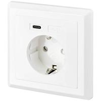 Sygonix SY-5238674 Stopcontact (onderbouw) Power Delivery, Aanraakbeveiliging, Met USB-C Wit - thumbnail