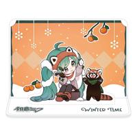 Hatsune Miku Acrylic Figure Standee Miku and Red Panda (Winter Time) 11 cm - thumbnail