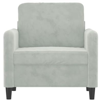 Fauteuil 60 cm fluweel lichtgrijs Fauteuil 60 cm fluweel lichtgrijs