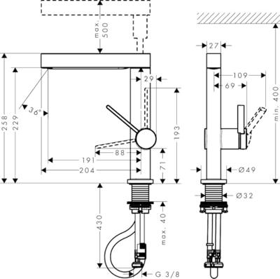 Hansgrohe Finoris wastafelmengkraan 1 - hendel Chroom 76063000