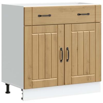 Keuken onderkast Lucca bewerkt hout artisanaal eikenkleur Keuken onderkast Lucca bewerkt hout artisanaal eikenkleur