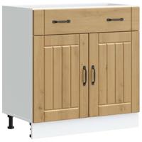 Keuken onderkast Lucca bewerkt hout artisanaal eikenkleur - thumbnail