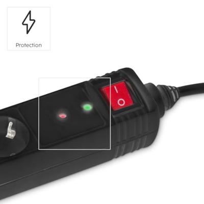 Hama Stekkerdoos 6-voudig Overspanningsbeveiliging Schakelaar 1,4 M Zwart