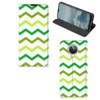 Nokia G10 | G20 | Hoesje met Magneet | Zigzag Groen - thumbnail