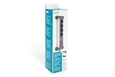 Digitus DA-70614 power uitbreiding Indoor 1.5 m 4 AC outlet(s) Black,Silver
