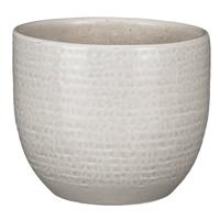 Mica Decorations Plantenpot - terra - lichtgrijs flakes - 14x12cm - thumbnail