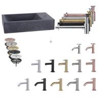 Fonteinset Differnz Mix En Match Force 40x22x9 cm Natuursteen Bombai Black Differnz - thumbnail