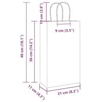 VidaXL Papieren zakken 250 st met hengsels 21x11x36 cm roze - thumbnail