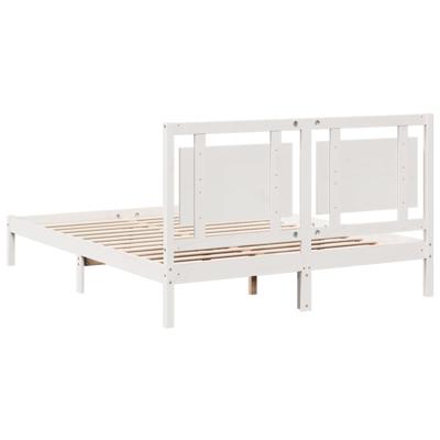 Bedframe extra lang zonder matras massief hout wit 160x220 cm