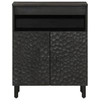Bijzetkast 60x33x75 cm massief mangohout zwart - thumbnail