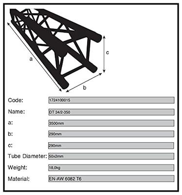 Duratruss DT 34/2 350 cm 3.5 meter Duratruss DT 34/2 350 cm 3.5 meter