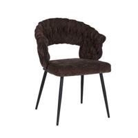 Bronx71 Eetkamerstoel Braid chenille bruin - thumbnail