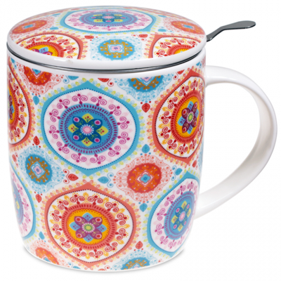 Theemok Set Mandala Blauw