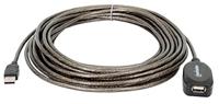 Manhattan USB-kabel USB 2.0 USB-A stekker, USB-A bus 10.00 m Zwart 150248 - thumbnail