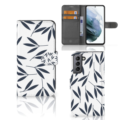 Samsung Galaxy S21 FE Hoesje Leaves Blue Samsung Galaxy S21 FE Hoesje Leaves Blue