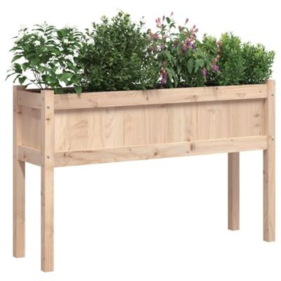 Plantenbak met poten 110x31x70 cm massief grenenhout