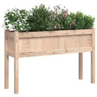 Plantenbak met poten 110x31x70 cm massief grenenhout - thumbnail