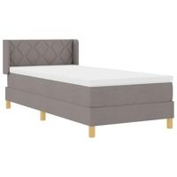 Boxspringbed met matras met hoofdeinde Taupe 90 x 200 cm Stof - thumbnail