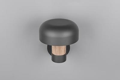 Trio WandlampFraser grijs met hout - 262560135