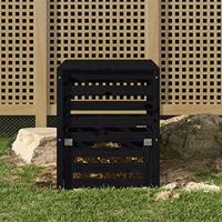 VidaXL Compostbak 63,5x63,5x77,5 cm massief grenenhout zwart - thumbnail