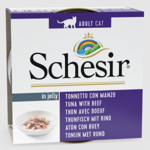 Schesir kattenvoer in gelei tonijn & rund 85g
