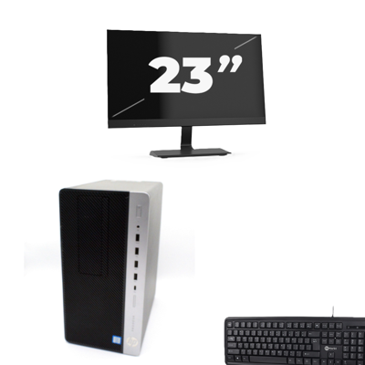 HP ProDesk 600 G4 Micro Tower - Intel Core i7-8e Generatie - 8GB RAM - 256GB SSD - Windows 11 + 1x 23 inch Monitor