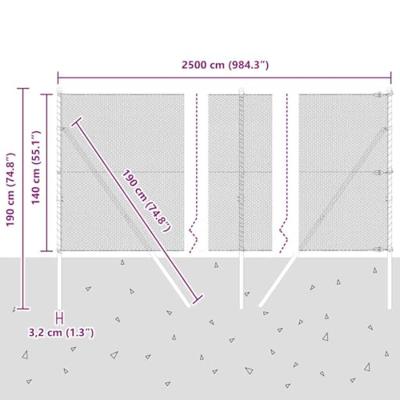 VidaXL Afrasteringspaal groen 25 x 1,4 m (13 mm gaas) staal en pvc VidaXL Afrasteringspaal groen 25 x 1,4 m (13 mm gaas) staal en pvc