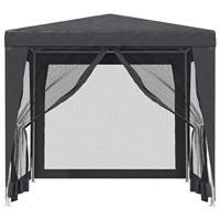 VidaXL Partytent met 4 mesh zijwanden 2,5x2,5 m hdpe antracietkleurig - thumbnail