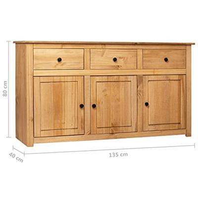 VidaXL Dressoir panama range 135x40x80 cm massief grenenhout VidaXL Dressoir panama range 135x40x80 cm massief grenenhout