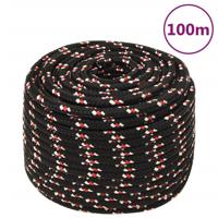 VidaXL Boot touw 12 mm 100 m polypropyleen zwart - thumbnail