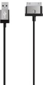 Belkin Oplaad-/sync-kabel (2 m kabellengte, geschikt voor Apple iPod/iPhone/iPad, 30-pins aansluiting) zwart
