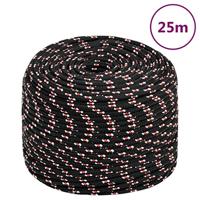 VidaXL Boot touw 6 mm 25 m polypropyleen zwart - thumbnail