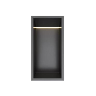 Hotbath &MORE Inbouwnis 30x15x10cm met LED IP44 Geborsteld Zwart PVD Hotbath &MORE Inbouwnis 30x15x10cm met LED IP44 Geborsteld Zwart PVD
