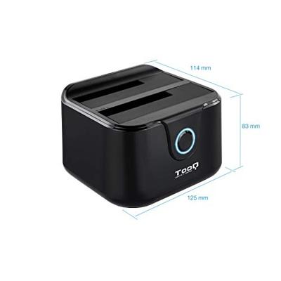 Dock Station Dual TooQ TQDS-802B 2.5" / 3.5" SATA USB 3.0 Zwart