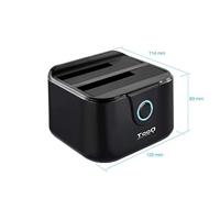 Dock Station Dual TooQ TQDS-802B 2.5" / 3.5" SATA USB 3.0 Zwart - thumbnail