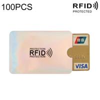 100 stuks aluminiumfolie RFID blokkeren credit card ID Bank kaart geval kaarthouder cover grootte: 9 x 6.3 cm (zilver) - thumbnail