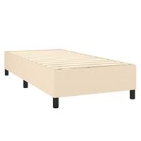 Boxspring met matras stof crèmekleurig 90x200 cm - thumbnail