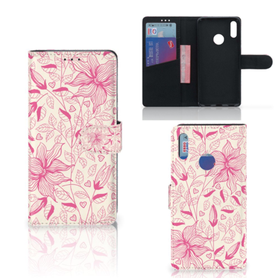 Huawei Y7 Pro | Y7 Prime (2019) Hoesje Pink Flowers Huawei Y7 Pro | Y7 Prime (2019) Hoesje Pink Flowers